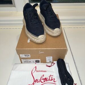 Christian Louboutin Navy Espadrille Sneakers
